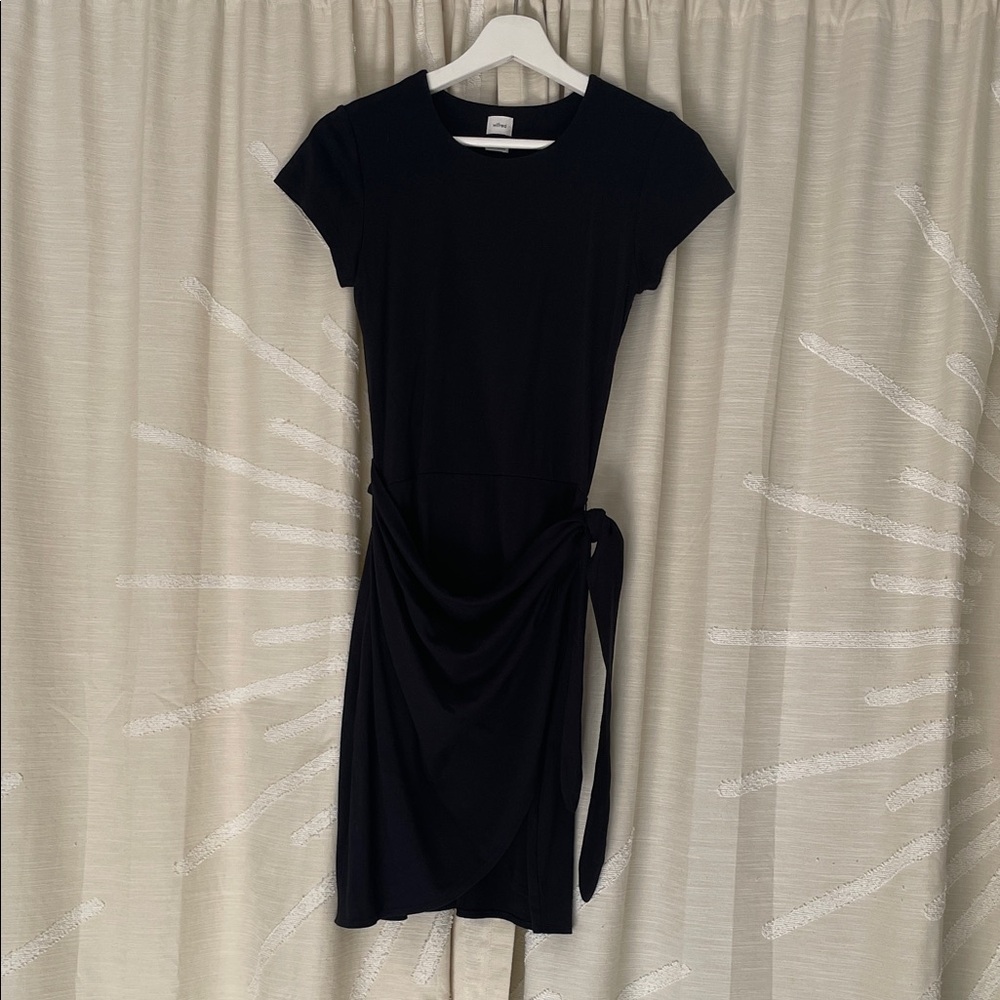 Wilfred Wrapped Waist Black Mini Dress